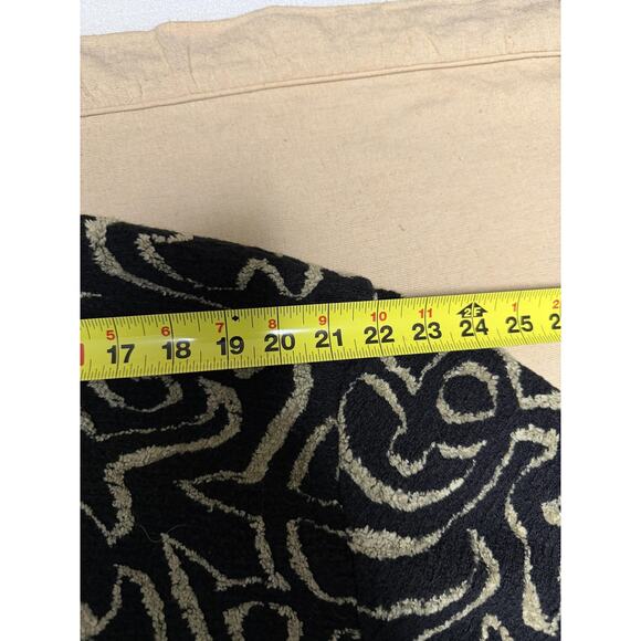Caroline Rose Jacket Womens Large Black Beige Abstract Button Front Made USA - Picture 14 of 16